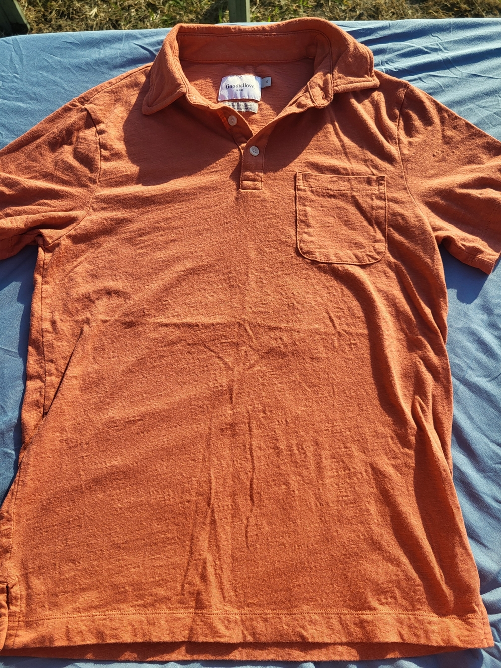Goodfellow & Co Rust Orange Short-Sleeve Pocket Polo